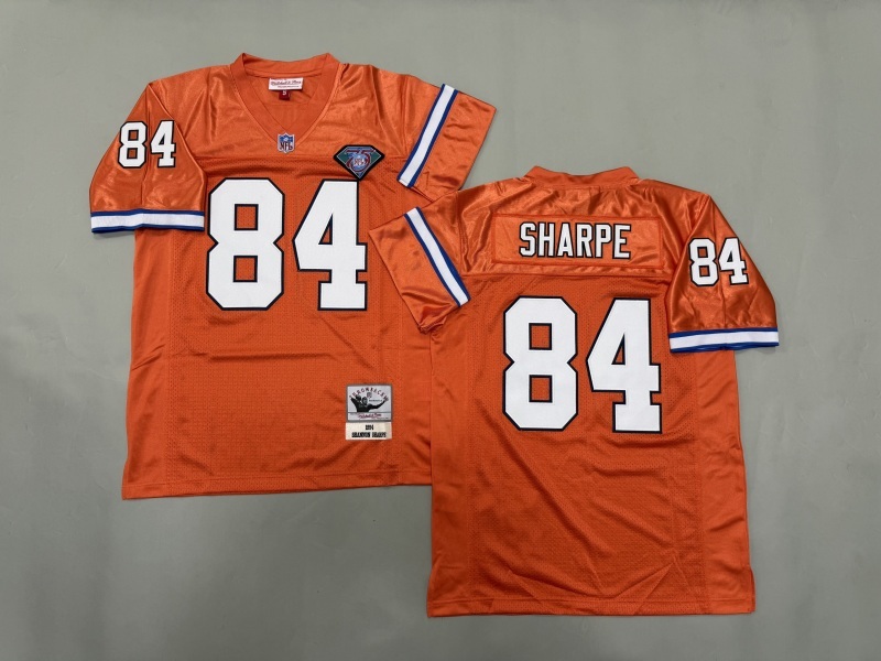 Men 2025 Denver Broncos #84 Sharpe orange Throwback Limited NFL Jersey style 001->denver broncos->NFL Jersey
